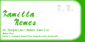 kamilla nemes business card